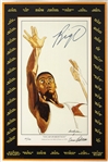 1995 Oscar Robertson "Big O" Signed Lithograph Advertising Card (JSA)