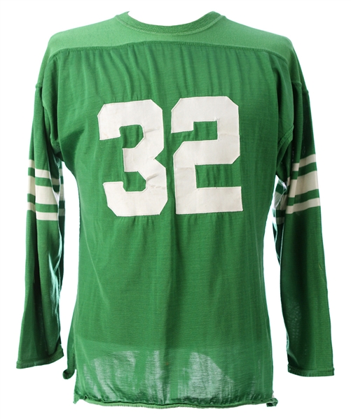 1960s Green Durene #32 Game Worn Red Fox Football Jersey (MEARS LOA)