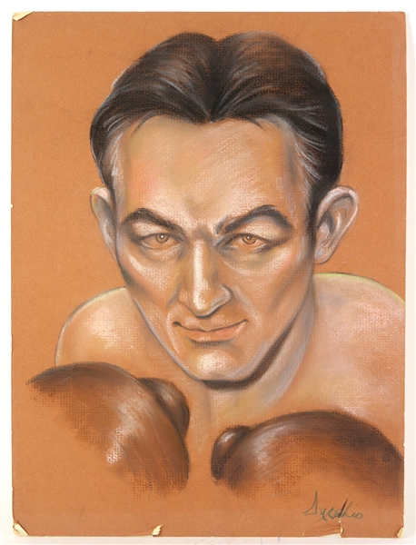 1950s Carmen Basilio World Middle & Welterweight Champion 12" x 16" Depiction 