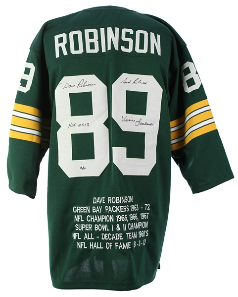 2013 Dave Robinson Green Bay Packers Signed & Inscribed "God Bless Vince Lombardi" Jersey (JSA)