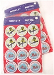 1960s New York Yankees New York Mets Novelty Pinback Buttons - Lot of 24 w/ Original Sales Display Cards
