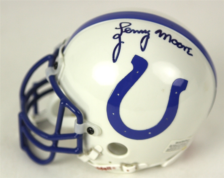 1990s Lenny Moore Baltimore Colts Signed Mini Helmet (JSA)
