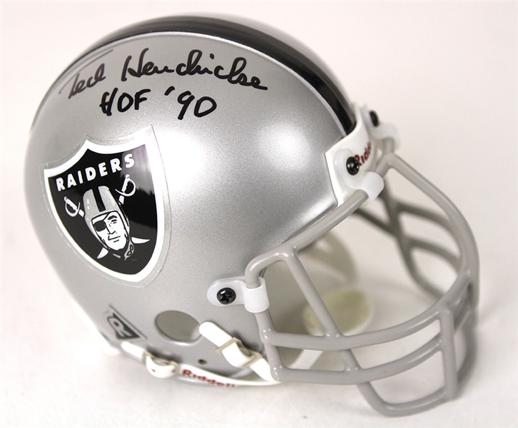 1990s Ted Hendricks Oakland Raiders Signed Mini Helmet (JSA)