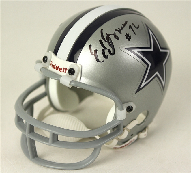 1990s Ed "Too Tall" Jones Dallas Cowboys Signed Mini Helmet (JSA)
