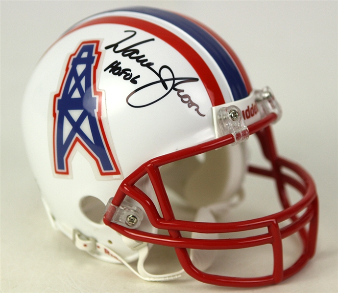 2000s Warren Moon Houston Oilers Signed Mini Helmet (JSA)