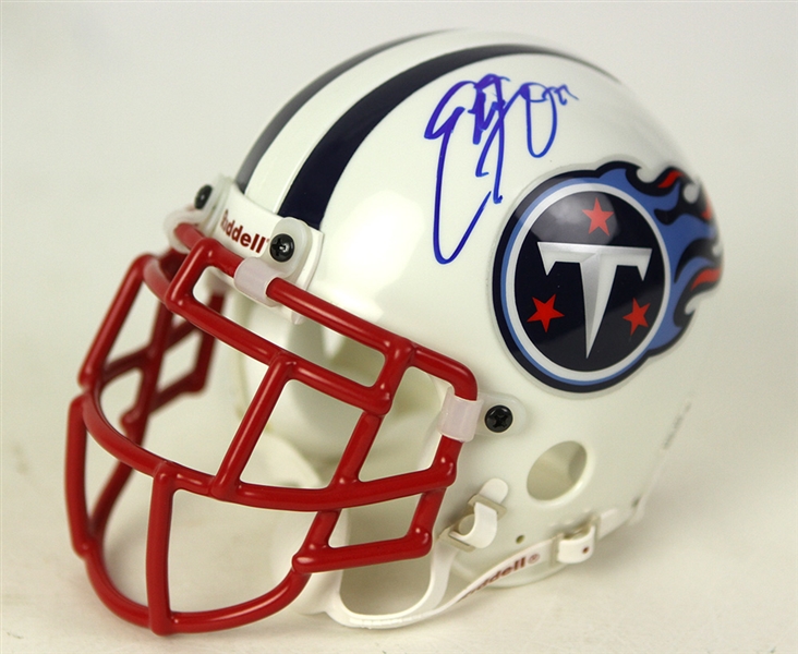 2000s Eddie George Tennessee Titans Signed Mini Helmet (JSA)
