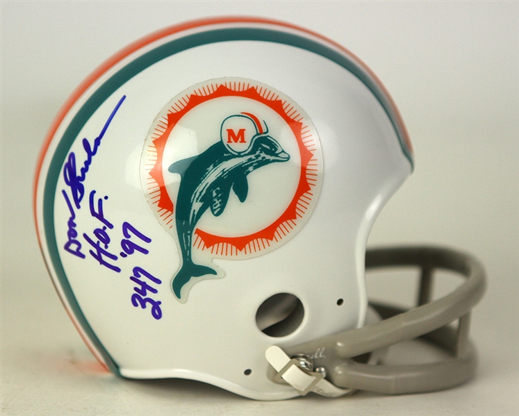 200s Don Shula Miami Dolphins Signed Mini Helmet (JSA)
