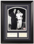 1970s Joe DiMaggio Yogi Berra New York Yankees 14" x 18" Framed Display w/ Signed Cuts (JSA)