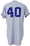 1972 Steve Busby Kansas City Royals Game Worn Road Jersey (MEARS LOA) Last Year KC Flannel