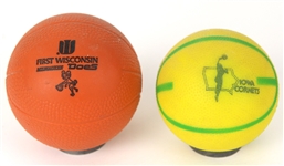 1978-80 RARE WBL Milwaukee Does Iowa Cornets Womens Professional Basketball League Miniature Basketballs - Lot of 2