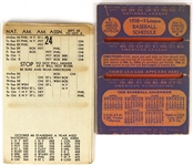 1938 Fair & Square Three League Baseball Pocket Schedule w/ American League National League & American Association 