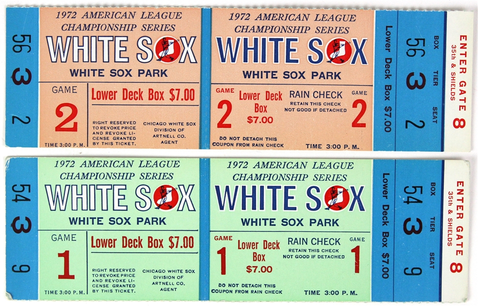 1972 Chicago White Sox American League Championship Series Ghost Tickets - Lot of 2