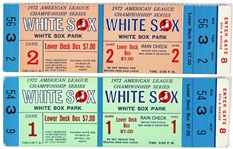 1972 Chicago White Sox American League Championship Series Ghost Tickets - Lot of 2