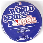 1982 St. Louis Cardinals Milwaukee Brewers 3.5" World Series Pinback Button