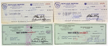 1970-82 Bud Selig Milwaukee Brewers Signed Checks - Lot of 10 (JSA)