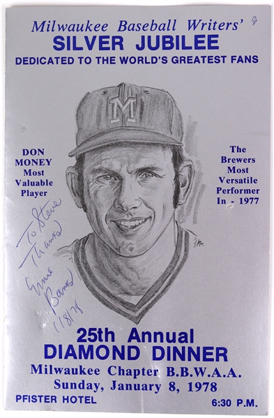 1978 Ernie Banks Chicago Cubs Signed Milwaukee Baseball Writers Silver Jubilee Program (JSA)