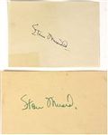 1950s Stan Musial St. Louis Cardinals Signed Postcard & Cut - Lot of 2 (JSA)
