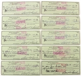 1972-73 Sam Snead Seven Time Major Champion Golfer Signed Personal Check Collection - Lot of 10 (JSA)