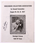 1977 Burleigh Grimes Ken Keltner Signed Wisconsin Collectors Association 1st Annual Convention Program (JSA)
