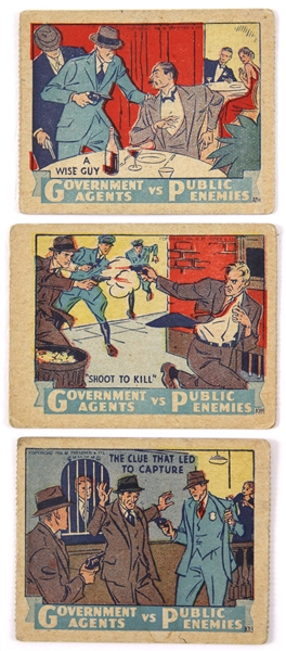 1936 M. Pressner & Co. Government Agents & Public Enemies Trading Cards - Lot of 3