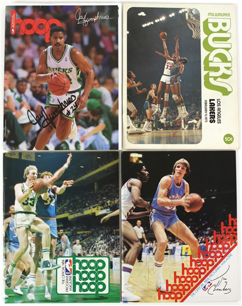 1973-90 Basketball Signed Program Collection - Lot of 5 w/ Dave Cowens, KC Jones & More (JSA)