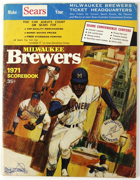 1971 Carl Yastrzemski Larry Bearnarth Signed Milwaukee Brewers Program (JSA)