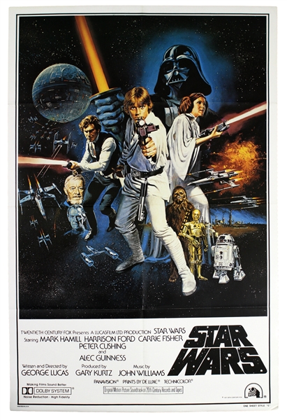 1977 Star Wars Original Style C Movie Poster George Lucas Harrison Ford 26" x 40" 