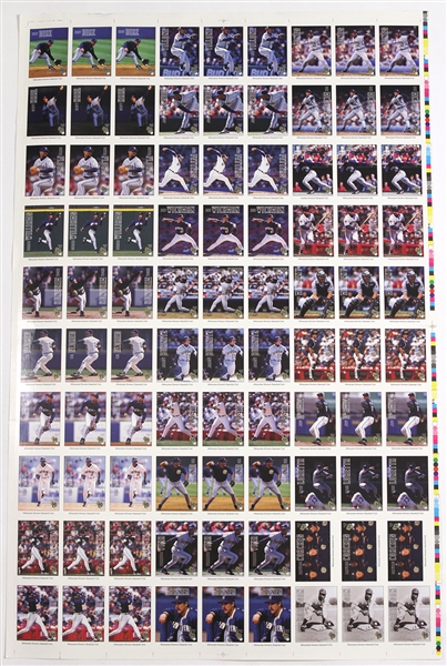 1997 Milwaukee Brewers 23.5" x 36" Uncut Card Sheet w/ (3) Jackie Robinson Cards