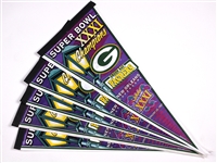 1997 Green Bay Packers Super Bowl XXXI Champions Full Size 29" Pennants - Lot of 5