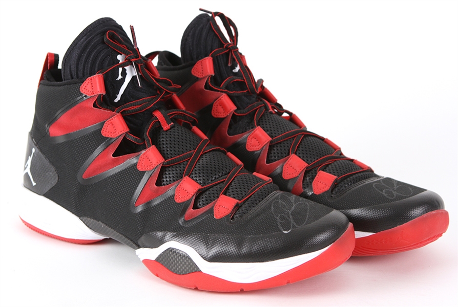 2014 Ray Allen Miami Heat Signed Game Worn Air Jordan Sneakers (MEARS LOA/JSA)