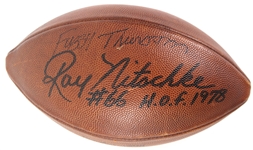 1963 Bart Starr Ray Nitschke Fuzzy Thurston Green Bay Packers Signed ONFL Rozelle Milwaukee County Stadium Game Used Football (MEARS LOA/JSA)
