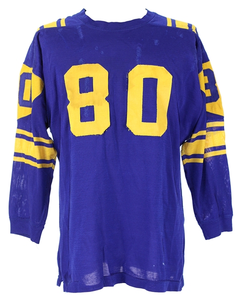 1950s #80 Blue Durene Game Worn LaSalle Procure Football Jersey (MEARS LOA)