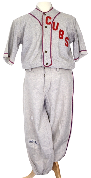 1920s Cubs Game Worn Baseball Uniform (MEARS LOA)