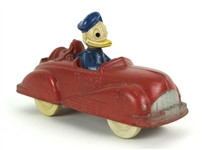 1950s Donald Duck & Pluto Sun Rubber Toy Car