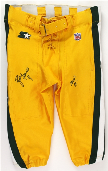 1995 Brett Favre Green Bay Packers Signed Game Worn Uniform Pants (MEARS LOA/JSA) MVP Season w/ 18" x 26" Framed Team COA