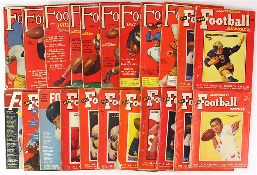 1935-61 Illustrated Football Annual/Street & Smith Football Yearbook Collection - Lot of 23