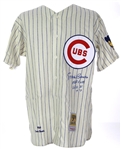 1969 Ernie Banks Chicago Cubs Signed Mitchell & Ness High Quality Reproduction Home Jersey (JSA)
