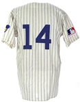 1969 Ernie Banks Chicago Cubs Signed Mitchell & Ness High Quality Reproduction Home Jersey (JSA)