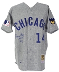 1969 Ernie Banks Chicago Cubs Signed Mitchell & Ness High Quality Reproduction Road Jersey (JSA)