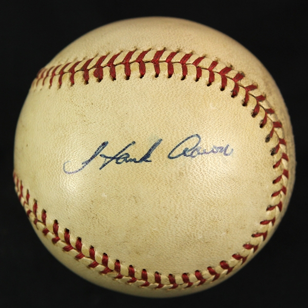1961 Hank Aaron Milwaukee Braves Signed ONL Giles Game Used Baseball (MEARS LOA/JSA)