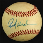 1985-89 Rickey Henderson New York Yankees Signed OAL Brown Game Used Baseball (MEARS LOA/JSA)
