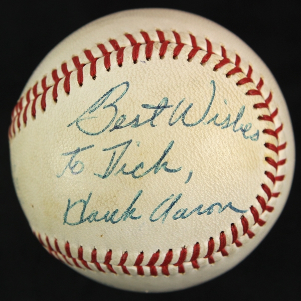1970-72 Hank Aaron Atlanta Braves Signed OAL Cronin Baseball (Clubhouse)