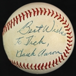 1970-72 Hank Aaron Atlanta Braves Signed OAL Cronin Baseball (Clubhouse)