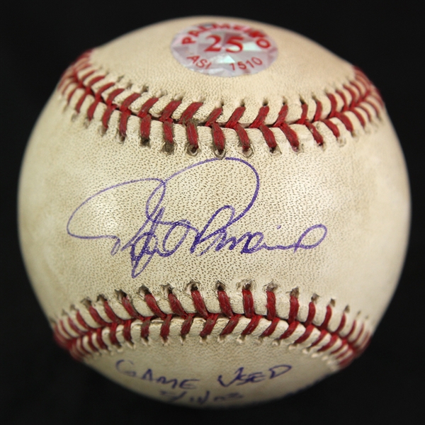 2003 (May 11) Rafael Palmeiro Texas Rangers Signed OML Selig Game Used Home Run Baseball (MEARS LOA/JSA) Career Home Run #500