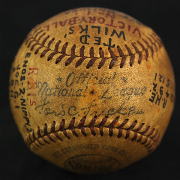 1949 (April 24) Ted Wilks St. Louis Cardinals ONL Frick Sportsmans Park Game Used Victory Baseball (MEARS LOA)