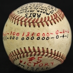 1957 (August 18) Vinegar Bend Mizell St. Louis Cardinals ONL Giles Milwaukee County Stadium Game Used Victory Baseball (MEARS LOA)