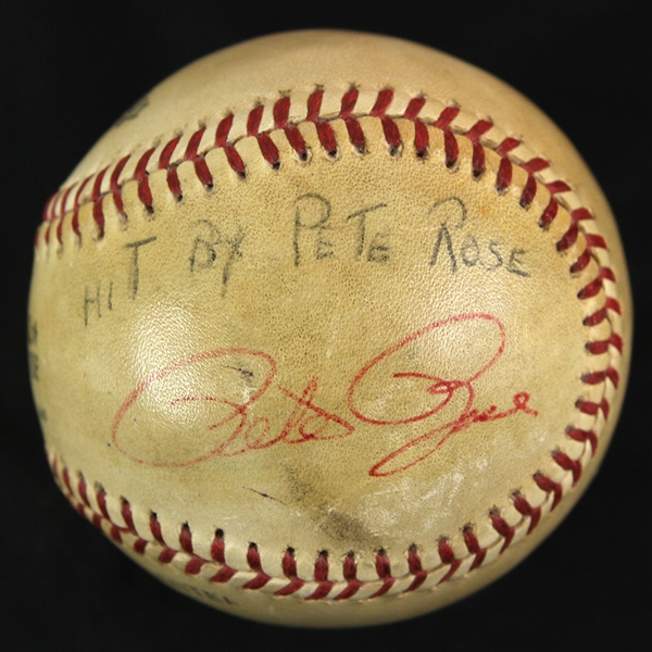1978 (September 18) Pete Rose Cincinnati Reds Signed ONL Feeney Dodger Stadium Game Used Baseball (MEARS LOA/JSA)