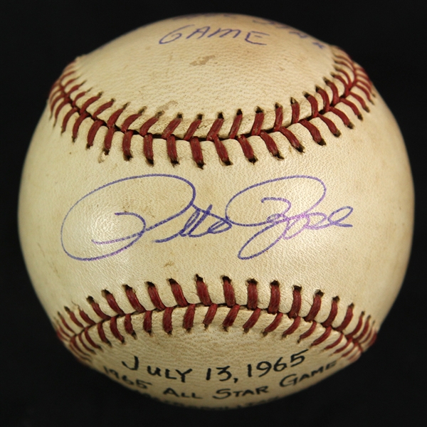 1965 (July 13) Pete Rose Cincinnati Reds Signed OAL Cronin Metropolitan Stadium All Star Game Used Baseball (MEARS LOA/JSA) Roses 1st All Star Game