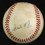 1986 (April 18) Reggie Jackson California Angles Signed OAL Brown Anaheim Stadium Game Used Baseball (MEARS LOA/JSA)