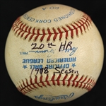 1988 (July 30) Dave Winfield New York Yankees Signed OAL Brown Exhibition Stadium Game Used Home Run Baseball (MEARS LOA/JSA/Durwood Merrill COA) 20th of Season, 352nd of Career